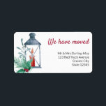 We have Moved Holly Lantern Return Address Label<br><div class="desc">Festive New Address Labels with a candle lit lantern decorated with holly, mistletoe and pine. The wording "we have moved" is lettered in neat script typography or you can edit this to "I have moved" or "My New Address" for example. The template is also set up ready for you to...</div>
