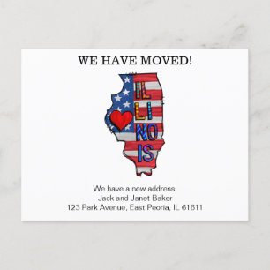 We Have Moved Illinois States Moving Announcement Postcard
