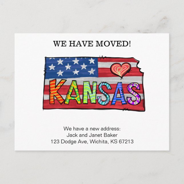 We Have Moved Kansas States Moving Announcement Po Postcard (Front)