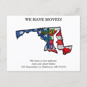 We Have Moved Maryland States Moving Announcement  Postcard