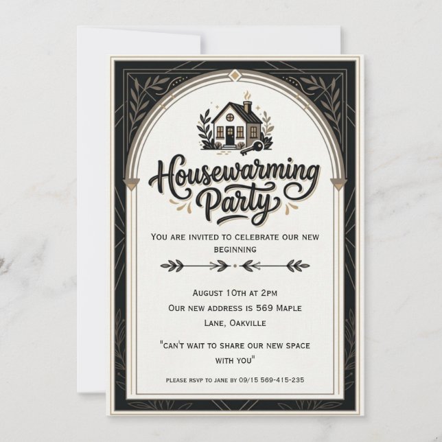 we have moved modern housewarming invitations (Front)