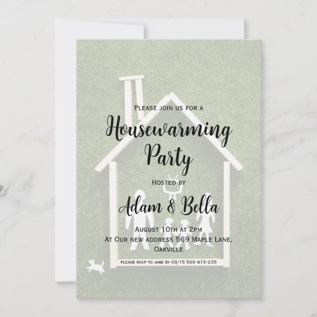 we have moved modern housewarming invitations (Front)