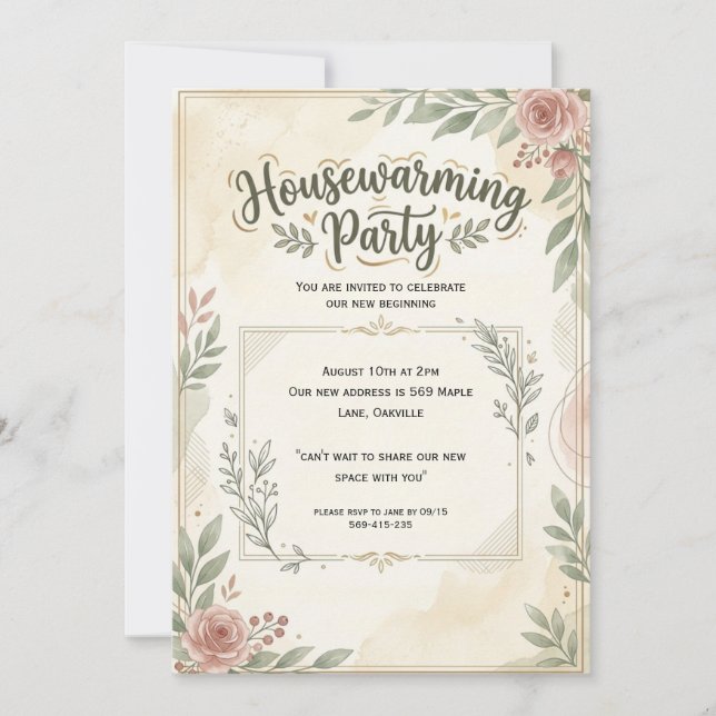 we have moved modern housewarming invitations (Front)