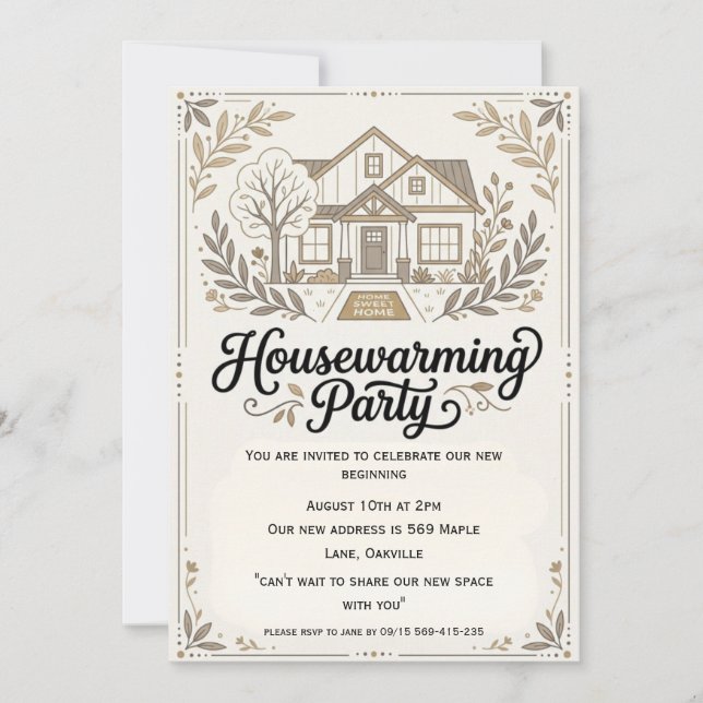 we have moved modern housewarming invitations (Front)