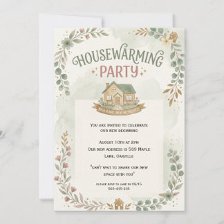 we have moved modern housewarming invitations