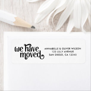 We Have Moved Modern Typography Return Address