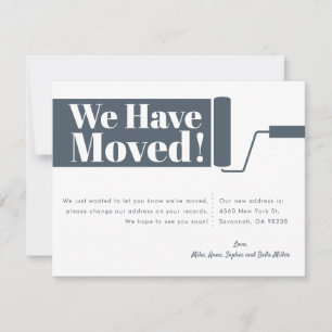 We Have Moved Moving Announcement Card   Blue