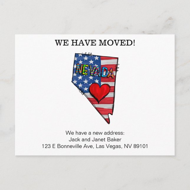 We Have Moved Nevada States Moving Announcement Po Postcard (Front)