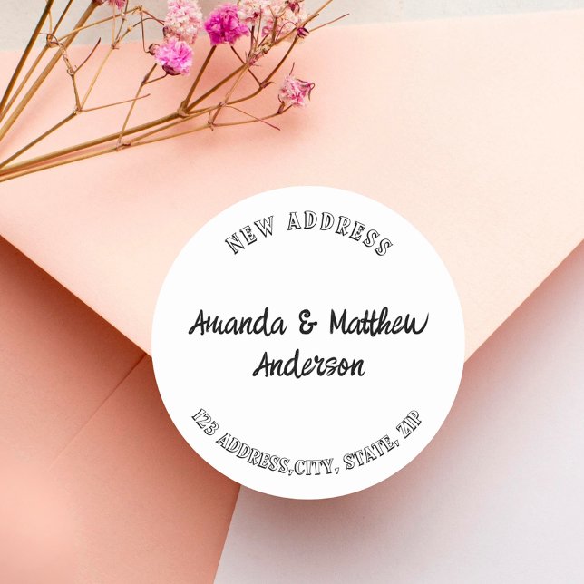 We have moved new address classic round sticker (Creator Uploaded)