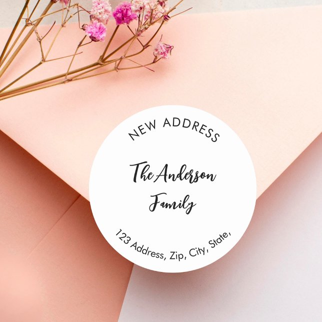 We have moved new address classic round sticker (Creator Uploaded)