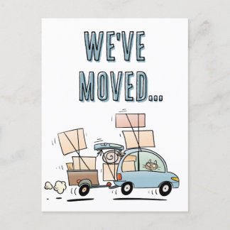 We Have Moved New Address Funny Cartoon Postcard
