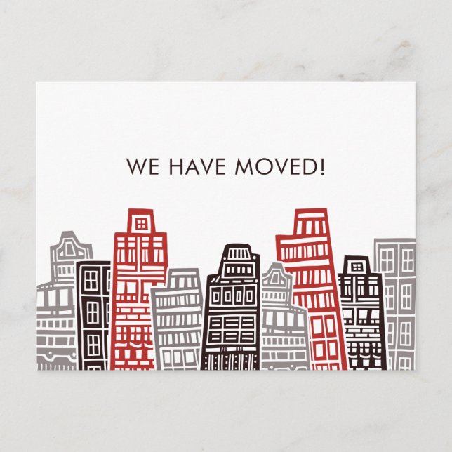 We have moved new address moving announcement card (Front)