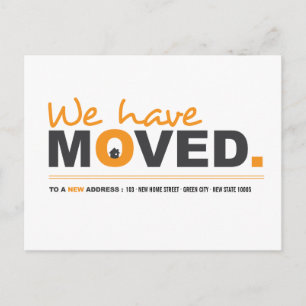 We Have Moved Orange Moving Announcement Postcard