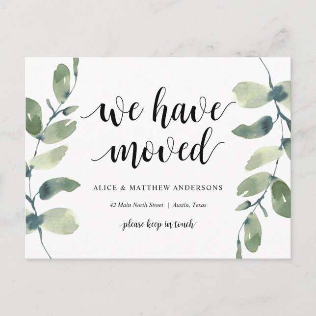 We Have Moved, Our New Home Address Announcement Postcard (Front)