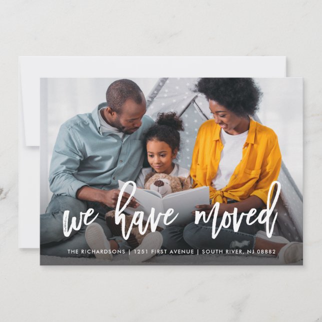 We Have Moved | Photo and Blue Botanicals Announcement (Front)