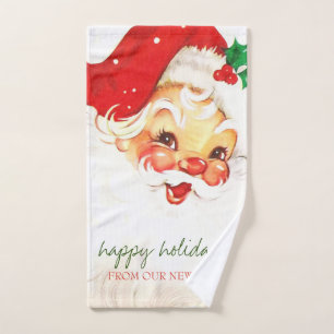 We Have Moved,Retro Santa Claus Bath Towel Set