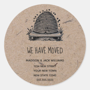 We have Moved Return Address New Home Classic Round Sticker