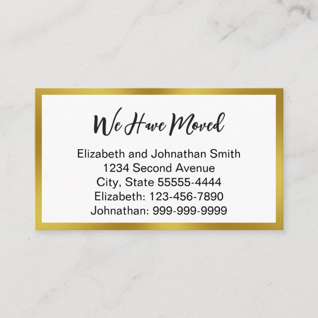 We Have Moved Script White Moving Announcement (Front)