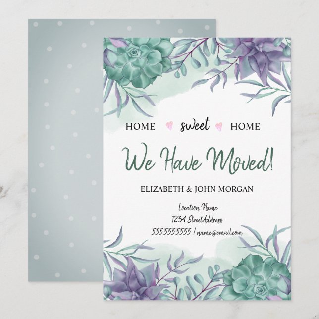 We Have Moved,Succulents Desert (Front/Back)