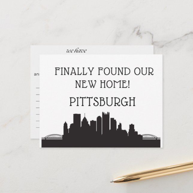 We Have Moved to Pittsburgh Postcard (Front/Back In Situ)