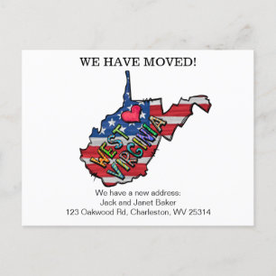 We Have moved West virginia States Postcard