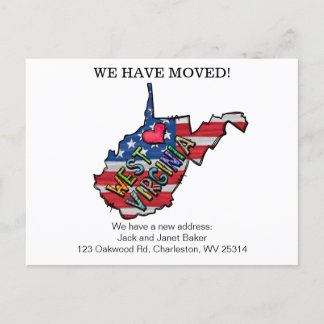 We Have moved West virginia States Postcard