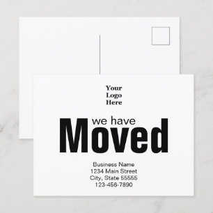 We Have Moved White Business Moving Announcement Postcard