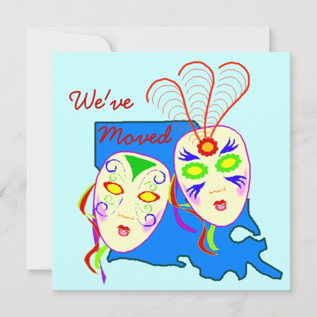 We have Moving Moved Louisiana LA New Orleans move Announcement (Front)