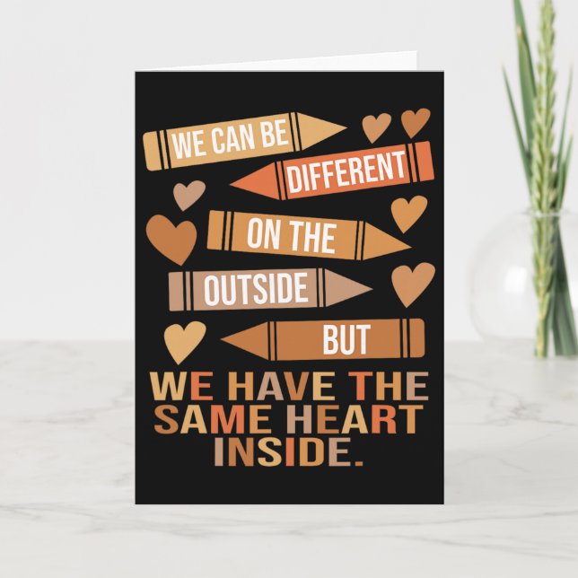 We Have The Same Heart Inside Unity Black History  Card (Front)