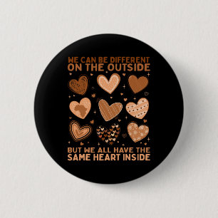 We Have The Same Heart Inside Valentine Heart Blac 6 Cm Round Badge