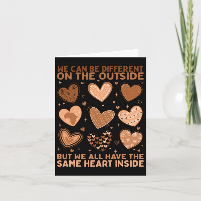 We Have The Same Heart Inside Valentine Heart Blac Card (Front)
