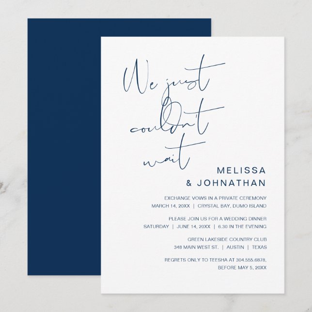 We have tied the knot, Wedding Elopement Invitatio Invitation (Front/Back)