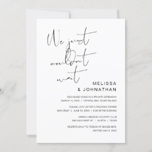 We have tied the knot, Wedding Elopement Invitatio Invitation