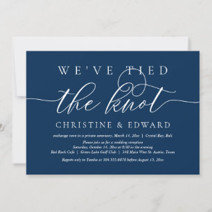 We Have Tied The Knot, Wedding Elopement, Navy Inv Invitation