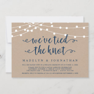 We have tied the knot, Wedding Elopement Party Inv Invitation