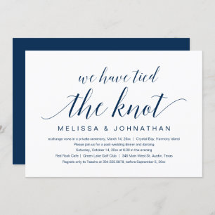 We have tied the knot, Wedding Elopement Party Inv Invitation