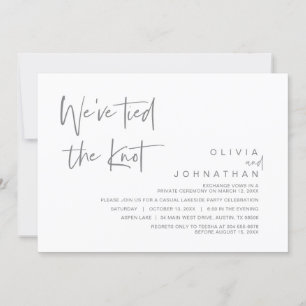 We have tied the knot, Wedding Elopement Party Inv Invitation