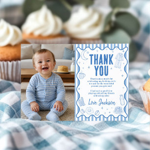 We Haven't Slept One Bit Birthday Photo Thank You Card