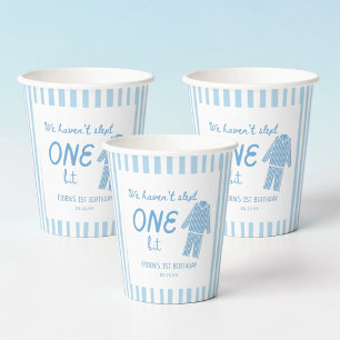 We Haven't Slept One Bit Pajama 1st Birthday Paper Cups