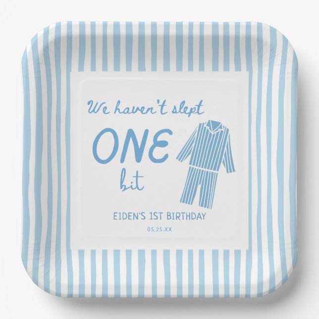 We Haven't Slept One Bit Pajamas Birthday Paper Plate (Front)