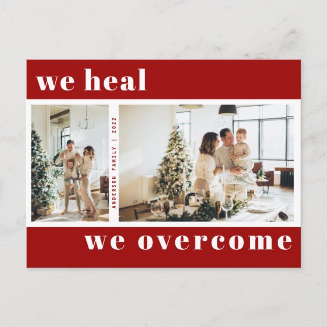 We Heal We Overcome Christmas Holiday Photo Postcard (Front)