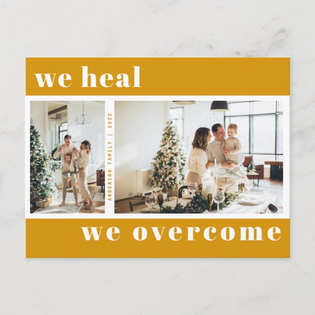 We Heal We Overcome Christmas Holiday Photo Postcard (Front)