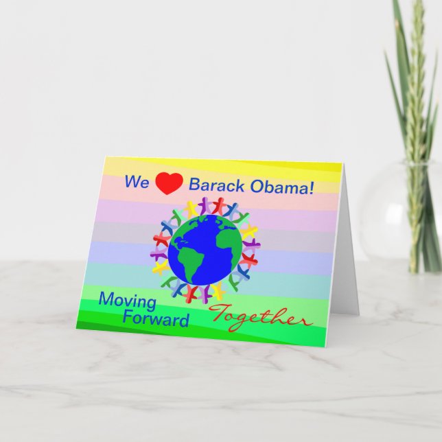 We Heart Barack Obama! Vote on 11/06/12 Card (Front)