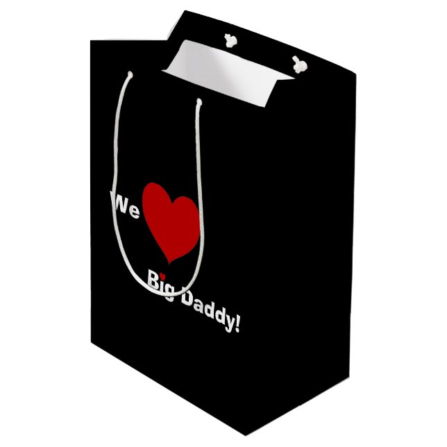 We Heart Big Daddy   Medium Gift Bag (Back Angled)