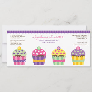 We "Heart" Cupcakes Long Invitation