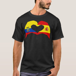 We Heart Ecuador Spain Multinational Patriot Flag T-Shirt