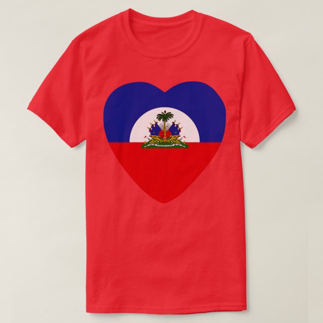 We Heart Haiti Patriot Flag Heart Edition T-Shirt (Design Front)
