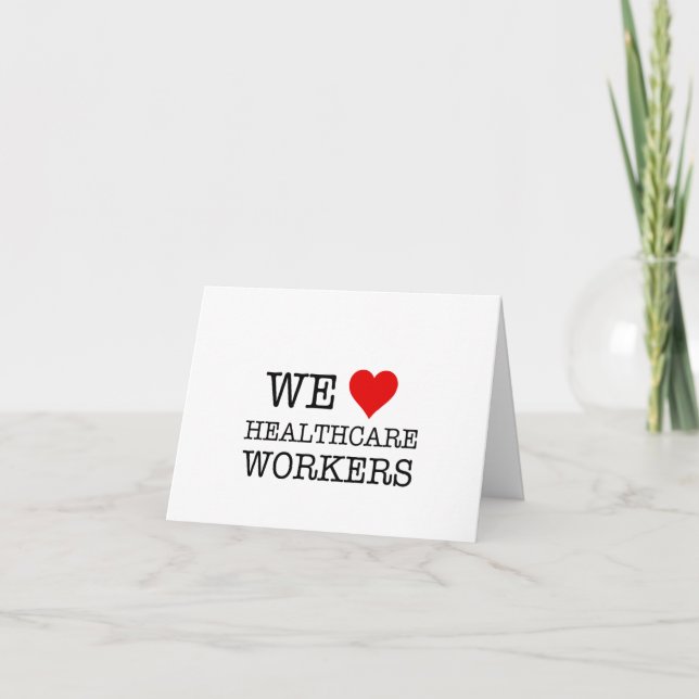 We Heart Healthcare Workers Personalised Thank You Card (Front)
