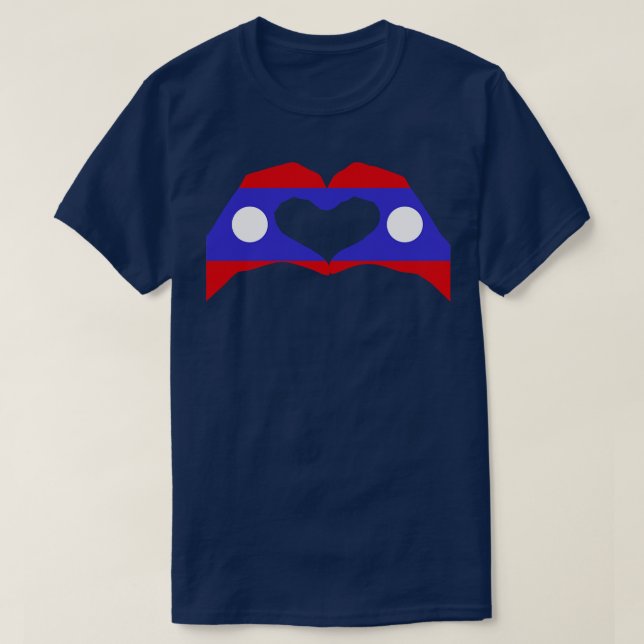 We Heart Laos Multinational Patriot Flag TShirt (Design Front)