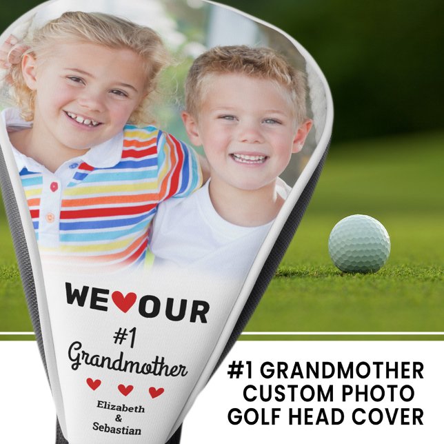 We heart our Grandmother Photo Name Grandchildren Golf Head Cover (We heart our Grandmother Photo Name Grandchildren Golf Head Cover)